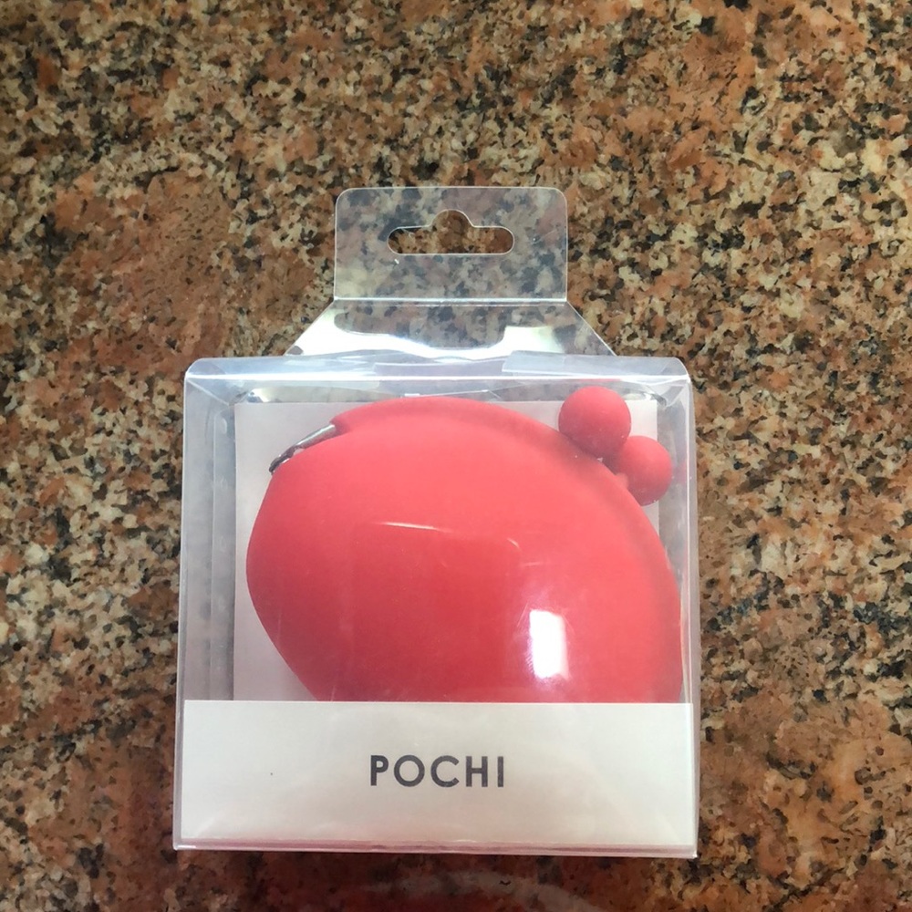 Pochi Red Silicon Mini Coin Purse Coin Wallet Pouch